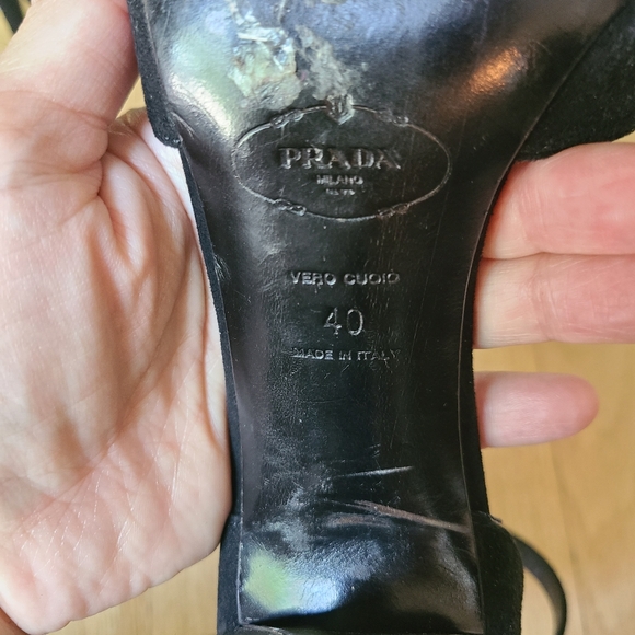 Prada Ankle Strap Open Toe Heels, Size 40 - Picture 6 of 6
